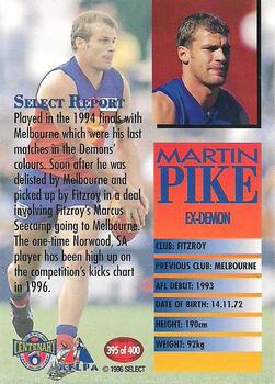 1996 Select AFL #395 Martin Pike Back